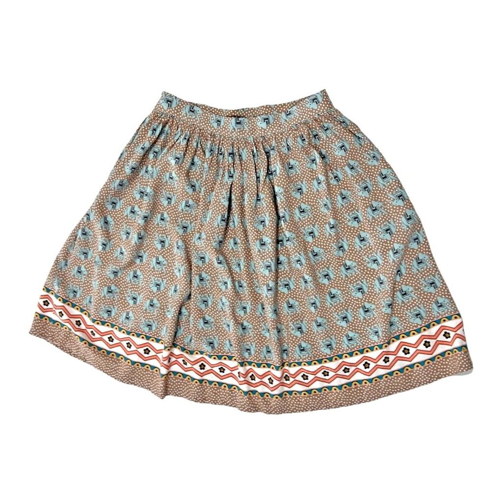 COMME TOI Anthropologie Women's Water For Elephants Print Skirt-Size Small - Picture 2 of 6